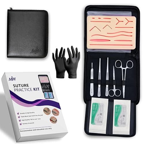 Kit de formation à la suture avec gants en silicone pour étudiants, protection en maille horizontale et verticale pour une meilleure durabilité, à des fins de formation uniquement. - Image 1