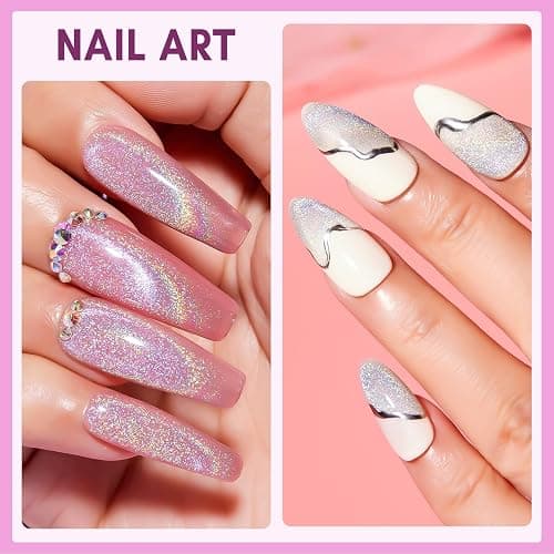 Makartt Rainbow Cat Eye Gel Nail Polish: Glitter Universal 9D Holographic Sparkly Soak Off Gel UV/LED Manicure with Magnet Stick for Nail Art Designs 10ml thumbnail 8