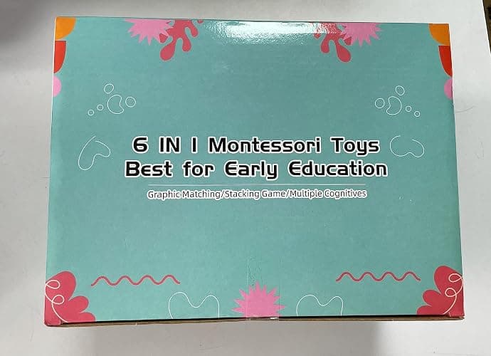 Baby Toys for 6 to 12 Months, Montessori Sensory Bins Toys for Toddlers 1-3, Pull String Teether Infants Bath Toys 6 in 1 Stacking Blocks Rings, Matching Eggs, Suction Cup Spinner Toy thumbnail 8