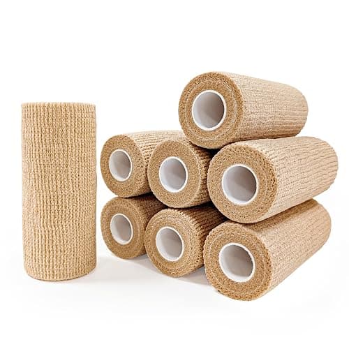 onida Adhesive Bandage Wrap 8pack,Cohesive Self Adhesive Tape,4" X 5 Yards Elastic Medical Non-Woven Sports Athletic Tape for Wrist,Ankle,Tattoo Grip Tape - Image 1