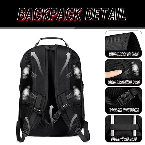 Z-MGKISS Travel Backpack, 50L Extra Large Travel Laptop backpack, Travel Backpack for Men Women with TSA Airline Approved Luggage Bussiness Backpack, Black thumbnail 2
