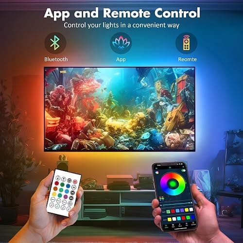 Maylit ICRGB TV LED Backlight, App Control LED Lights for 20-36in TV/Monitor, Music Sync Color Changing TV LED Strip Lights for Home Decor, USB Powered Gaming Accessories Lights for Bedroom Room Decor - ICRGB (App & Remote Control) - 8.2FT for 20''-36'' TV/Monitor thumbnail 4