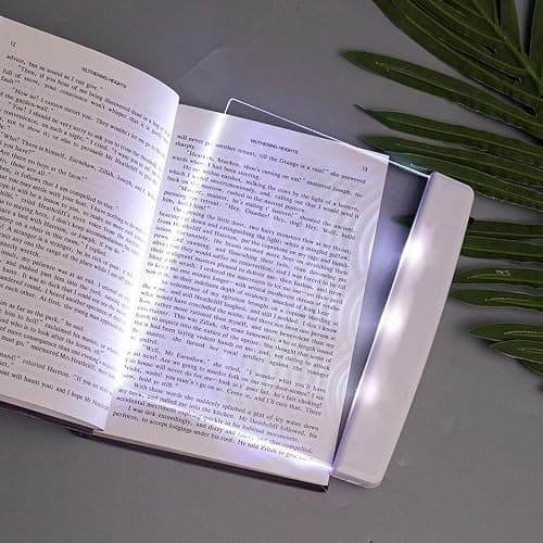 Juesi Flat Book Light Page Book Light for Reading in Bed at Night Clear LED Book Full Page Light Illuminator Panel Plate Lamp Board Wireless (White) - Image 1