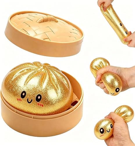 YGYZKJSD Giant Glitter Dumpling Squishy, 2026 Upgrade Dumpling Squishy Mystery Box,Colorful Dumplings Stress Balls Fidget Sensory Toy,Stocking Stuffers with Food Steamer Stretchy Desk Toys - Image 1