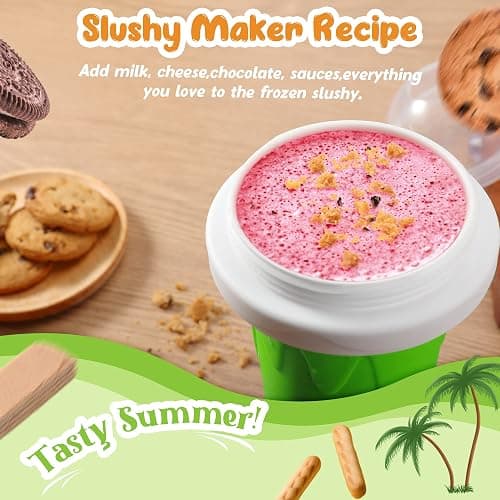 2Pack, Slushie Cup, DIY Portable Slushy Cup with Lid & Straw | Slushy Cup for Juice Milk Ice Cream, Stocking Stuffers, White Elephant Gift thumbnail 5