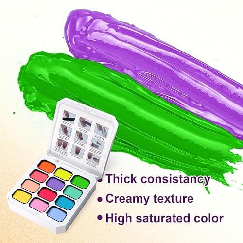 U-Shinein Gradient Painting Gel, 12 Bright Colors Ombre Gel Nail Polish for Pigment Pat Nails Aura Nails, French Manicure DIY Nail Art Long-lasting No-wipe Palette Chroma Carnival​ thumbnail 6