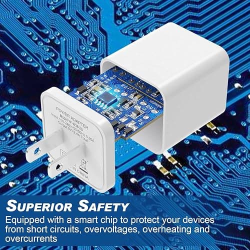 6Pack USB Wall Charger, iGENJUN 2.4A Dual USB Port Cube Power Plug Adapter Fast Phone Charger Block Charging Box Brick for iPhone 15/15 Pro/15 Pro Max/14, Samsung Galaxy, Pixel, LG, Android-Multicolor thumbnail 2