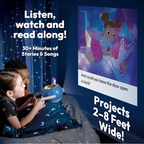 LUNA STORYTIME Kids Book Projector - 5 Unicorn & 5 Classic Read-Aloud Stories, 10 Songs, Night Light & Soothing Dream Music | Children Ages 3+ Storytime Projector for Kids & Toddlers | Owl & Unicorn thumbnail 2