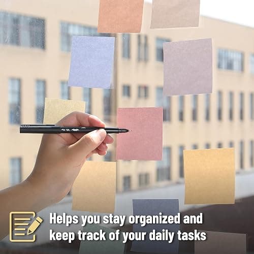 Mr. Pen- Sticky Notes, 3"x3", 12 Pads, 600 Sheets, Soft Vintage Colors, Sticky Notes Bulk, Self-Stick Note Pads, Perfect for Office, School, Home, Study & Organization thumbnail 4