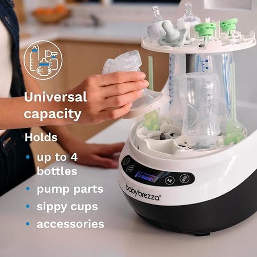 Baby Brezza Baby Bottle Washer Pro - Clinically Proven Better Cleaning - Washer, Sterilizer + Dryer In One Appliance for Essentials like Bottles + Pump Parts – Machine Replaces Brushes + Racks thumbnail 5