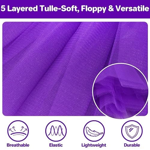 qikqik Tutu for Women Adults 5 Layerd Tutu Skirts for Women Tulle Skirt Womens Halloween Tutus Fluffy Skirt 80s Adult Tutus thumbnail 5