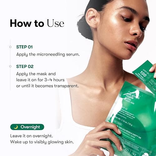 VT COSMETICS Pro Cica Reedle Shot 100 2-Step Hydrogel Mask(34.5gx4ea), Intensive Calming, Exosome Centella Asiatica, Blemish Relief, Overnight Melting Mask, Korean Facial Mask thumbnail 6