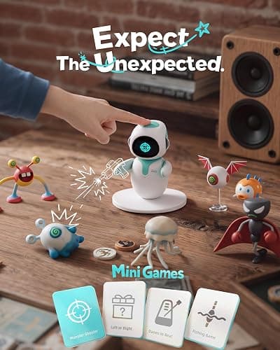 ENERGIZE LAB Eilik –Your Desktop Companion Full of Personality with Expressive Animations & Reactions, Touch-Responsive Play, Mini Games, Robot for Adults & Kids thumbnail 4