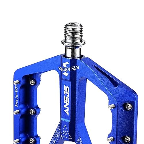 Mountain Bike Pedals,3 Bearings Bike Pedals Platform Bicycle Flat Pedals 9/16" Pedals Black MTB Pedals Metal Bike Pedals thumbnail 2