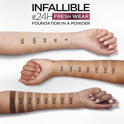 L'Oreal Paris Makeup Infallible Fresh Wear Foundation in a Powder, Up to 24H Wear, Waterproof, Porcelain, 0.31 oz. (Packaging May Vary) thumbnail 8