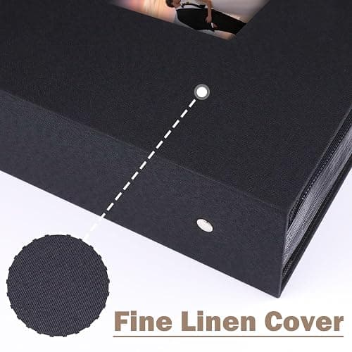 Extra Large Capacity Photo Album 4x6 1000 Pockets, Linen Cover and Front Window,Holds 1000 4x6 Horizontal and Vertical Photos,4 x 6 Picture Book for Family Wedding Anniversary Vacation (Black) thumbnail 5