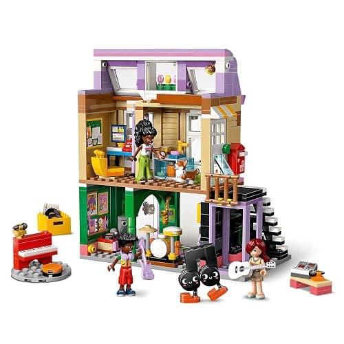 LEGO Friends Music Shop & Apartment Toy with 3 Mini Dolls, a Pet Corgi Animal Figure & Musical Instruments incl. a Piano, Drum Kit, Guitars & Accessories - Gift for 7+ Year Old Girls - 42653 thumbnail 6
