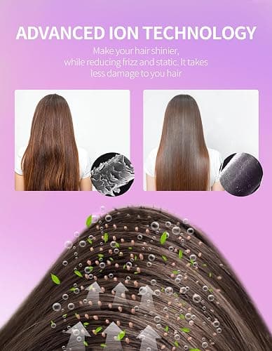 ZM ZHEMEI 1300W Hair Dryer Brush,4 in 1 Blow Dryer Brush Anti-frizz Ceramic Titanium Barrel with ALCI Safety Plug Professional Salon Hot Air Brush for All Hair Types (Rosegold) thumbnail 6