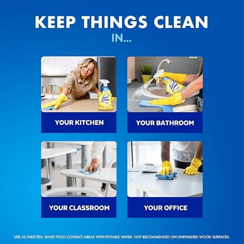 Lysol All Purpose Cleaner Spray, Multi-Purpose Disinfecting Spray, Kitchen & Bathroom Cleaner, Lemon Breeze, Lavender, & Mango Scents, 32oz (Pack of 4) thumbnail 3