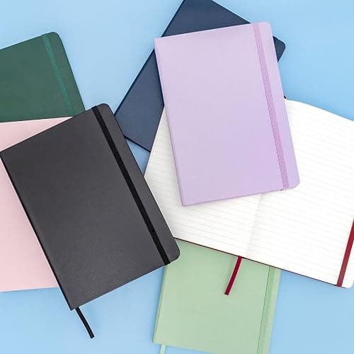 PAPERAGE Lined Journal Notebook, 3 Pack, (Yellow, Blush, Turquoise), 160 Pages, Medium 5.6 in x 8 in - 100 GSM Thick Paper – Hardcover Journaling Notebook for Work, School & Note Taking thumbnail 7