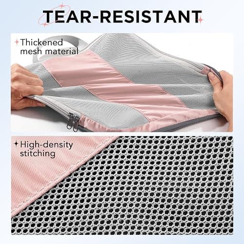 10 Set Compression Packing Cubes for Travel Essentials,Compressible Expandable Packing Cubes for Suitcase,OlarHike Luggage Organizer Bags for Travel,Handy Helper for Organizing Clothes(Pink) - 06-Pink thumbnail 4