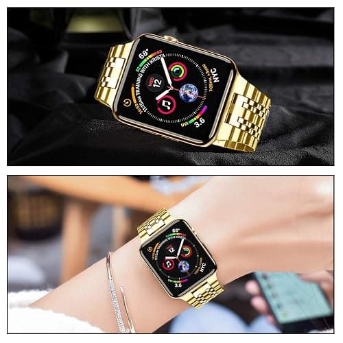 MioHHR Compatible with Apple Watch band 38mm/40mm/41mm/42mm/44mm/45mm/46mm, Solid Stainless Steel Metal Strap for iWatch Series 11/10/SE/9/8/7/6/5/4/3/2/1 Men and Women thumbnail 5