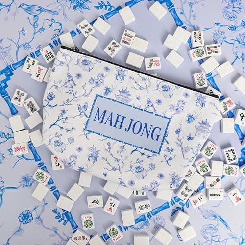 TIASUSAN Empty Mahjong Bag for American Mahjong Set, Mahjong Carrying Bag with Tiles Bag and Racks Drawstring Bag thumbnail 5