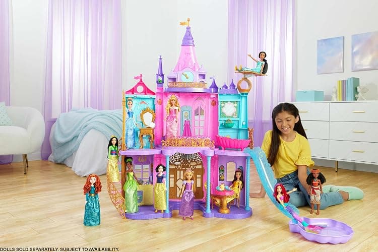 Mattel Disney Princess Toys, Ultimate Castle 4 Ft Tall with Lights & Sounds, 3 Levels, 10 Play Areas and 25+ Furniture & Pieces, Inspired by Disney Movies thumbnail 2