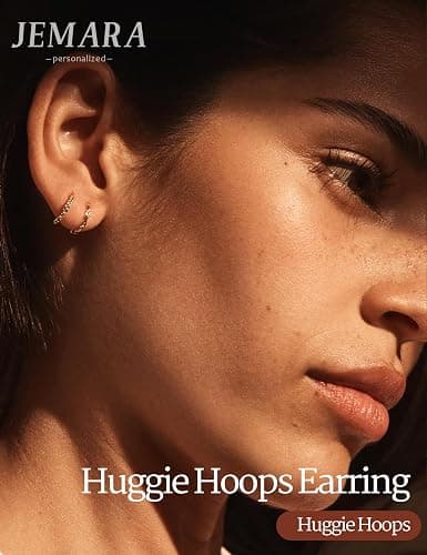 JEMARA Silver Hoop Earrings Minimalist 14K Gold Plated Hypoallergenic 925 Silver Huggie Cartilage Sleepers Earrings for Women Men thumbnail 8