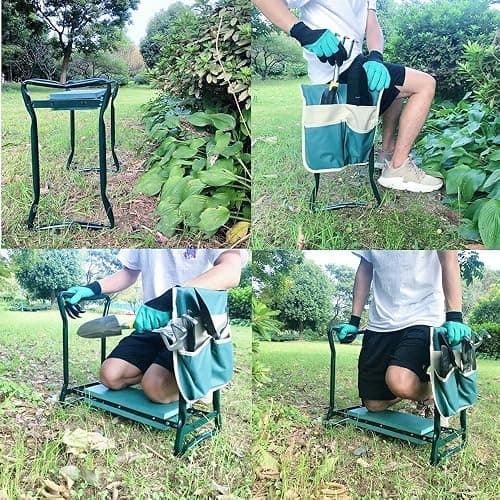 BESTHLS Garden Kneeler and Seat - Heavy Duty Folding Stool with Thick Pad, Tool Pouch, 330 lbs Capacity - Knee & Back Support, Perfect for Seniors, Women, Men thumbnail 7