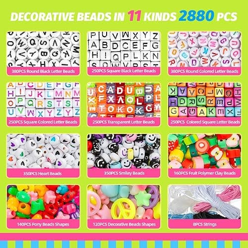 Simetufy 12000Pcs Pony Beads Kit, 48 Colors 6x9mm Kandi Beads Bulk for Friendship Bracelet Making Hair Braiding Kandi Jewelry Key Chains DIY Crafts Valentine's Day Gifts Christmas Gifts (2 Pack) thumbnail 4