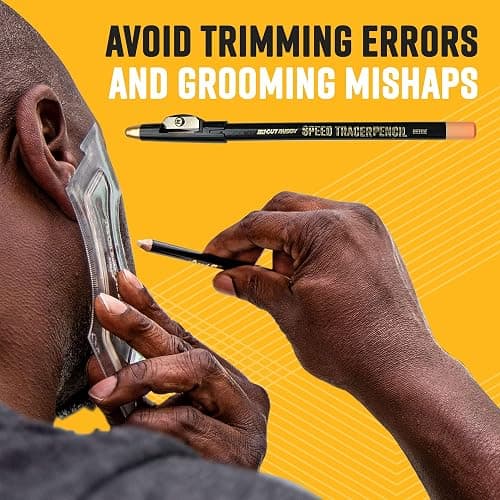 The Cut Buddy Beige Speed Tracer Barber Pencil 4-Pack with Sharpener, Outline Beard & Hairline Before Trimming, for All Skin Types thumbnail 3