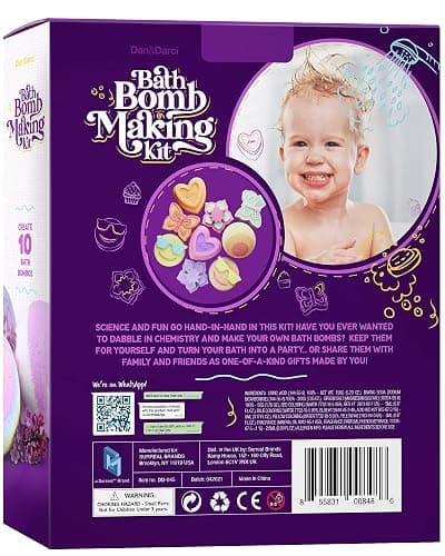 Dan&Darci Bath Bomb Making Kit for Kids - Kid Crafts Science Project - Gifts for Girls and Boys - Craft Activity Gift for Age 6, 7, 8, 9, 10, 11 & 12 Year Old Girl - Makes 10 Baths Bombs Fizzies thumbnail 6