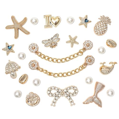 Bling Shoe Charms for Women, Sparkle Rhinestones Shoe Decoration Charms, Girly Shoe Chains for Clog Sandals, DIY Shoe Accessories for Party Favor thumbnail 2