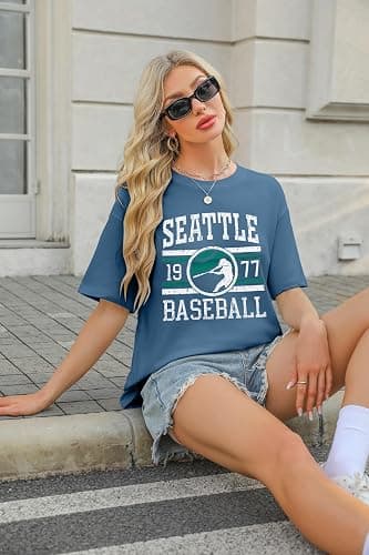 Baseball Shirt Women Oversized Game Day Fan T-Shirt Baseball Season Short Sleeve Tops thumbnail 5