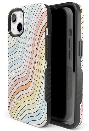 Casely iPhone 15 Case | Ride The Wave | Pastel Rainbow Lined | Bold Case | Compatible with MagSafe thumbnail 2
