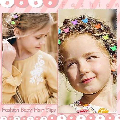 112 Pcs Baby Hair Clips - 28 Color Mini Flower and Butterfly Clips for Girls, Toddlers - Small Claw Clips With Organizer Box - Cute Hair Accessories - Multicolor thumbnail 6