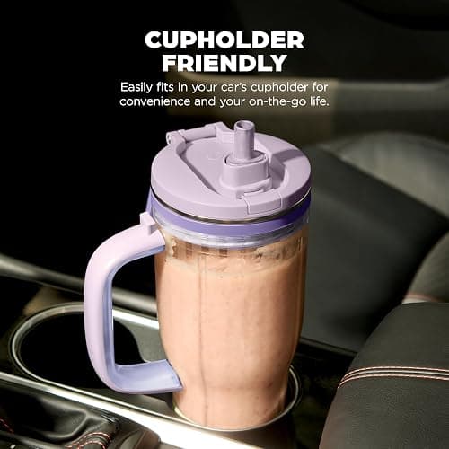 Ninja Blendboss™ | Personal Blender for Smoothies & Frozen Drinks | 26oz Travel Tumbler with LeakProof Lid, Chug Spout & Detachable Straw | Auto-iQ Technology | Lavender Lemonade | DB351PR thumbnail 9