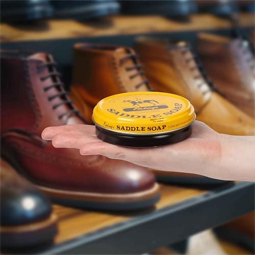Fiebing's Yellow Saddle Soap for Leather (3.5 oz Tin) - Leather Cleaner & Conditioner to Soften, Protect & Restore Leathercraft - Leather Soap for Car Seat, Couch, Shoe, Purse, Boot, Bag, & Saddles thumbnail 6
