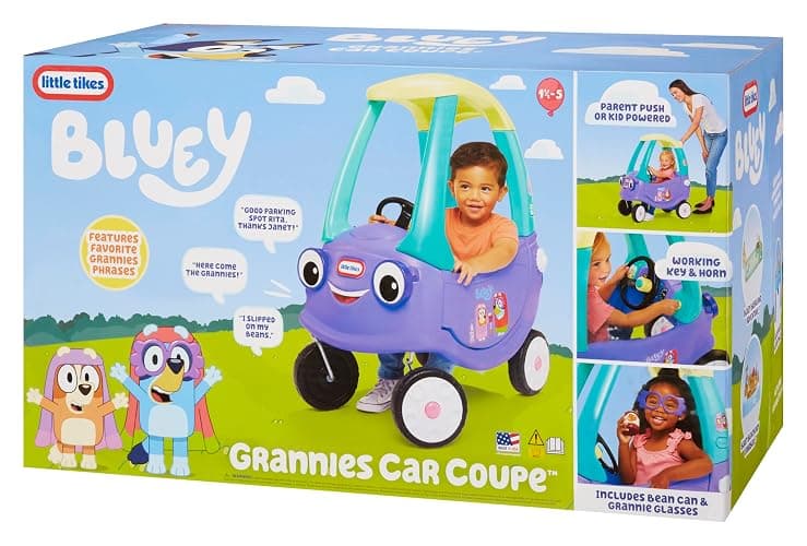 Little Tikes Bluey Grannies Car Coupe with 2 Accessories, Bluey Foot-to-Floor Ride-On, for Boys and Girls Ages 1.5-5 Years thumbnail 9