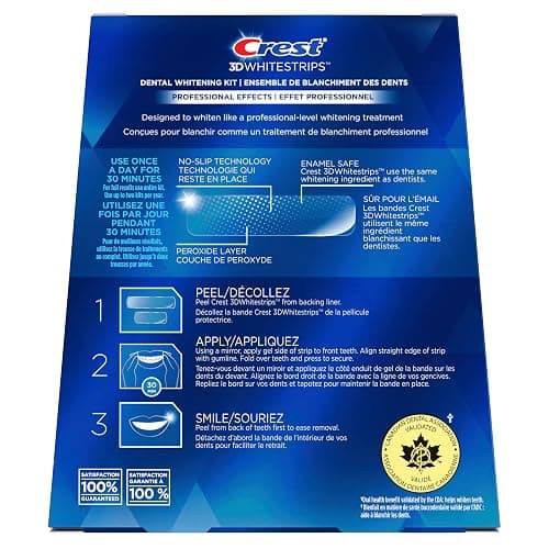 Crest 3D White Whitestrips Professional Effects, At-Home Teeth Whitening Kit, 13 Levels Whiter, 22 Treatments thumbnail 7