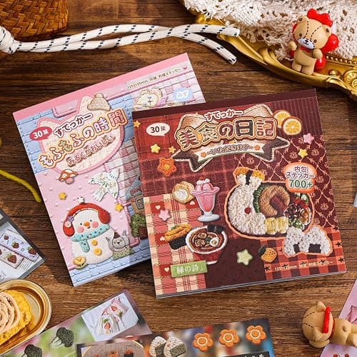 Girl's Japanese Retro Sticker Book, 700+ Kawaii Old Showa Style Embroidered Stickers, Cute Food Theme for DIY Scrapbooking Journaling Handbook Decoration thumbnail 3