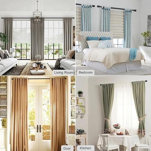 Byondeth Latest Curtain Rods for Windows 28 to 144 Inches Length Adjustable 1 Inch Diameter Window Heavy Duty Curtain Rod with Aluminium Finials Set for Outdoor, Farmhouse, Bedroom, Living Room, Black thumbnail 5