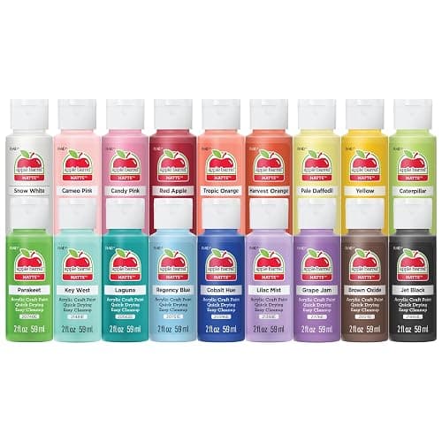 Apple Barrel, Pastel Dreams & Vivid Wonders Collection Acrylic Craft Paint, PROMOTCK, 2 fl oz each, 18 assorted matte colors, 18 count - Image 1