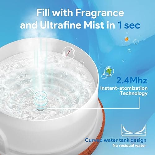 ASAKUKI Essential Oil Diffuser 500ml, Ultrasonic Aromatherapy Humidifier with Remote Control, 7 LED Colors, Timer & Auto-Off, Large Room Diffuser thumbnail 4