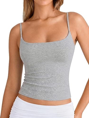 SUUKSESS Women Cotton Double Layer Unpadded Cami Summer Basic Going Out Tops thumbnail 5