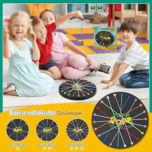 LWuuywa Brainy Knots Rope Untangling Puzzle Game, Educational Strategy Game with 10 Colorful Ropes and Convenient Storage Bag, Multiple Difficulty Levels for Adults Kids, Family Travel, Party (Black) thumbnail 4