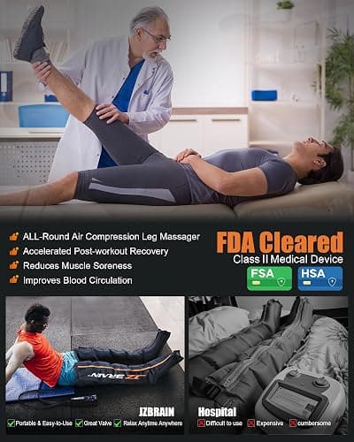 JZBRAIN Sequential Air Compression Recovery System : Professional Full Leg Compression Boots for Circulation and Pain Relief - Sequential Device for Muscle Relaxation - for Athletes, Women, Men thumbnail 3