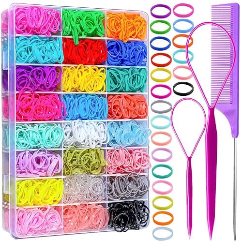 YGDZ Elastic Hair Bands, Colorful Toddler Hair Accessories for Girls, Baby, Mini Rubber Bands for Hair, Small Hair Ties Set, Christmas Stuffers Xmas Gift, Hair Accessories for Teen Girls, Kids - Image 1