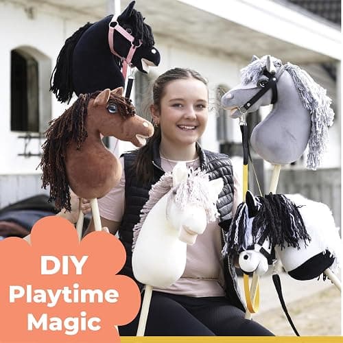 Panduro Hobby Horse Accessories Headband with Beautiful Hanging Rhinestones for Horse and Hobby Horses - Black thumbnail 7